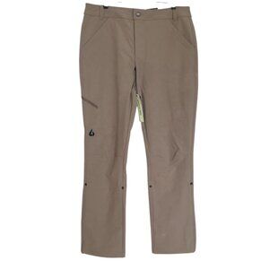 GNARA Women's Size 14 Go There Active Hiking Pants GOFLY Zipper Khaki Roll Tab‎